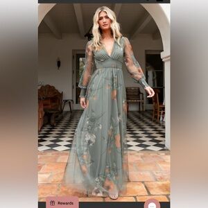 Baltic Born Sage Floral Long Sleeve Dress